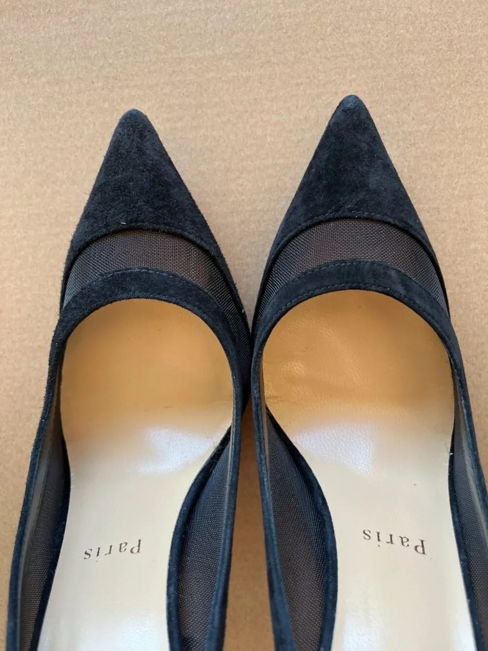 Christian Louboutin Galaviti 100 Suede and Mesh Pumps, 38.5